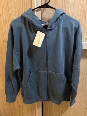 Universal Thread Dusty Blue Full-Zip Hooded Sweatshirt